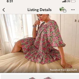 Colorful floral mini dress